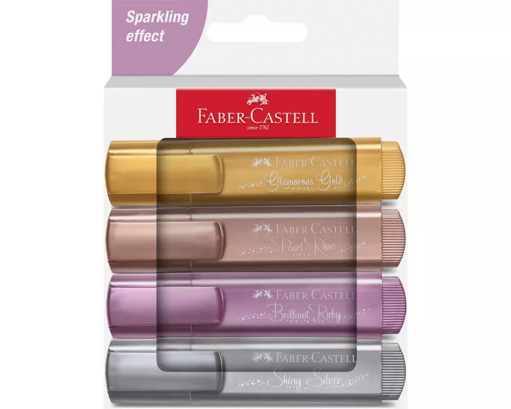 Faber-Castell Textmarker 46 Metallic 4er Etui, Karton