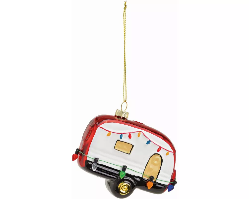 G. Wurm Weihnachtskugel Wohnwagen 10 x 7 x 4 cm, Mehrfarbig