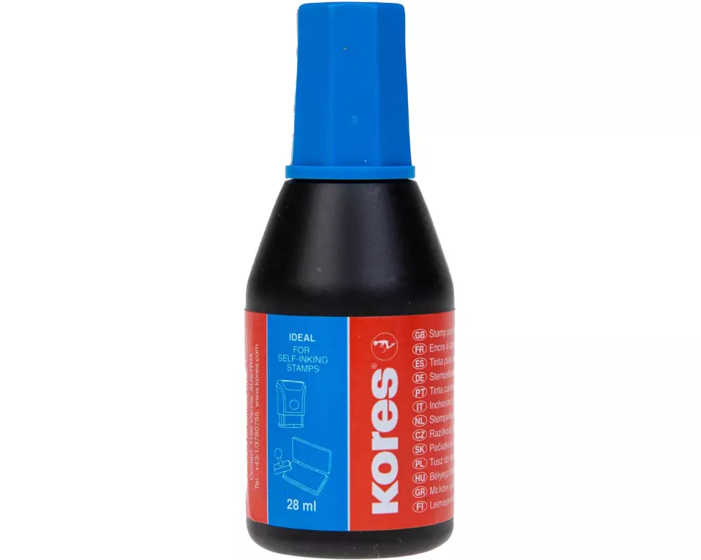 Kores Stempelfarbe 28 ml, Blau