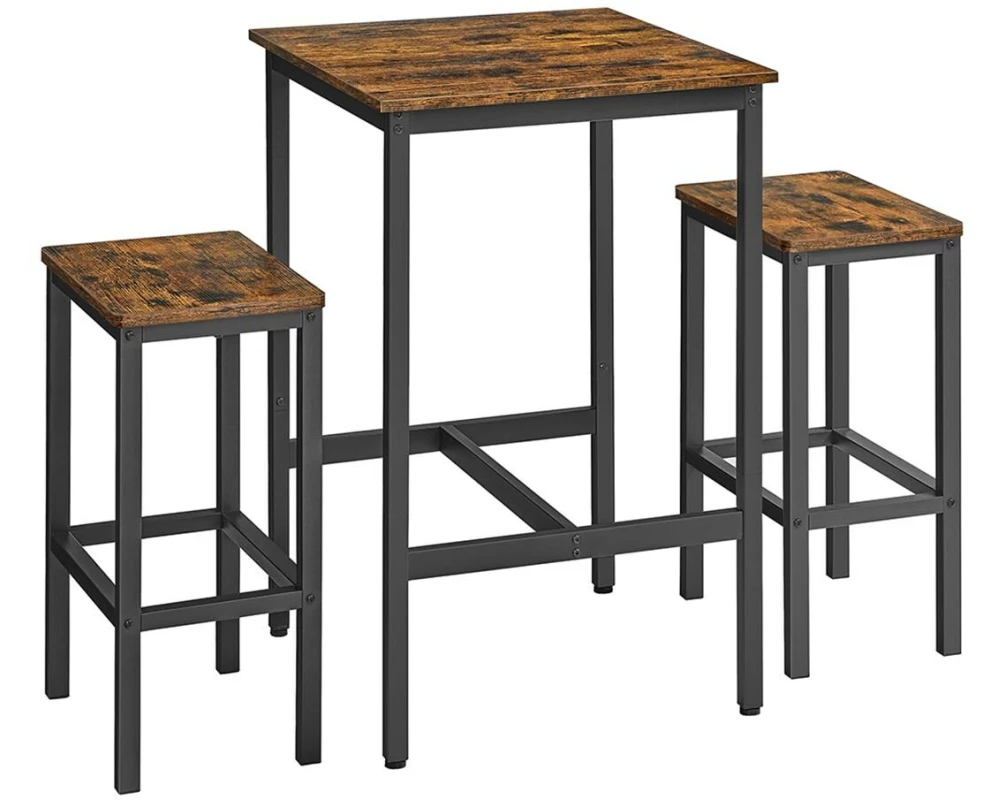 VASAGLE Bar-Tisch-Set, Vintagebraun / Schwarz