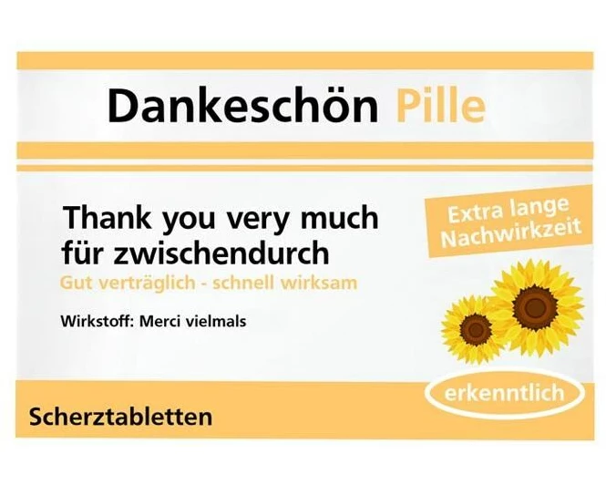 Trend Import Scherztabletten Dankeschön-Pille 22g, aus Schokolade