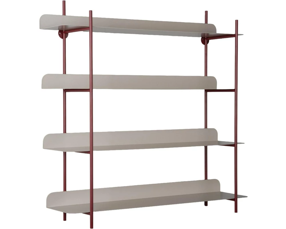 present time Wandregal Reina Cuatro, Burgundy red / Warm grey