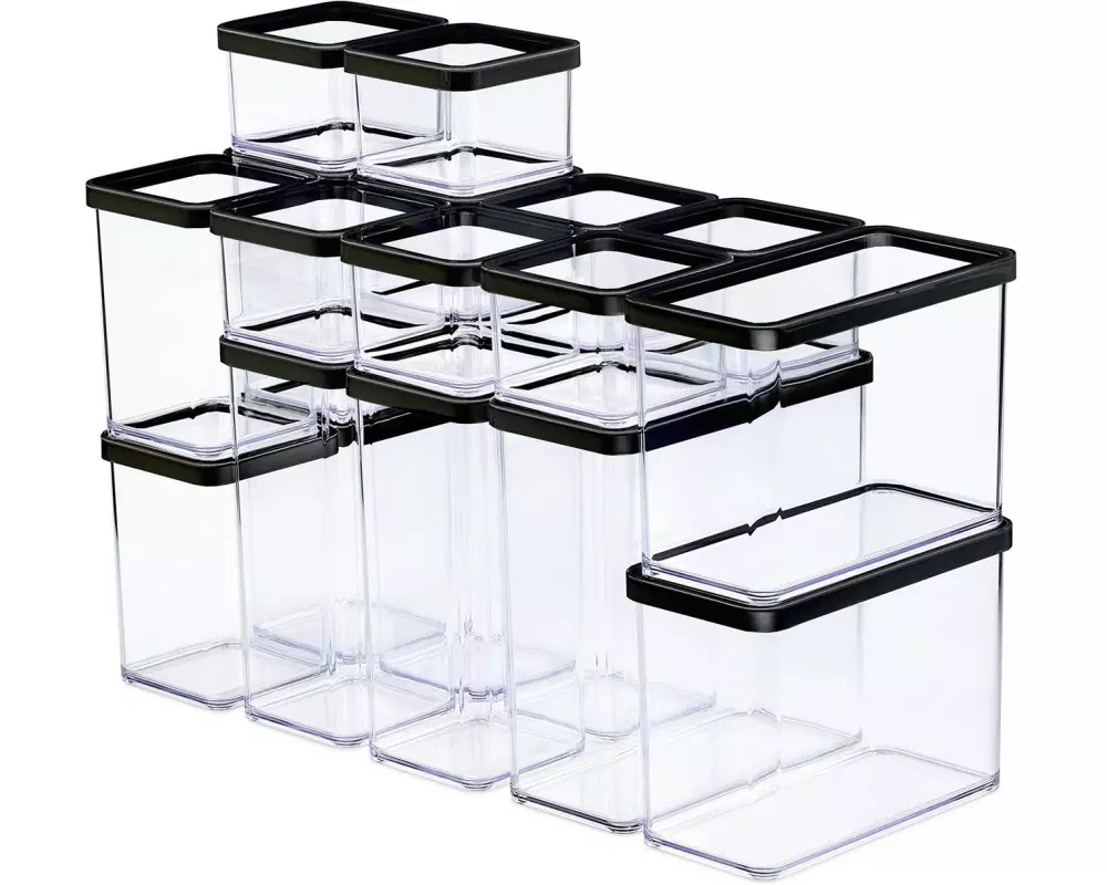 Rotho Set Premium Dosen 19 tlg. Loft 21 l, Schwarz