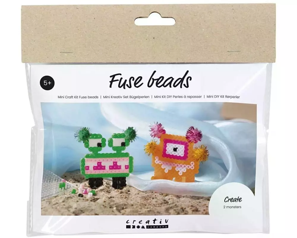 Creativ Company Bügelperlen-Set Monster-Collage Mehrfarbig