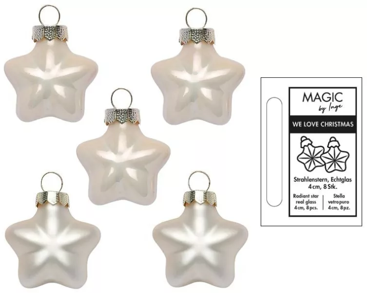 INGES CHRISTMAS DECOR Sterne Champagne 4 cm 8 Stück