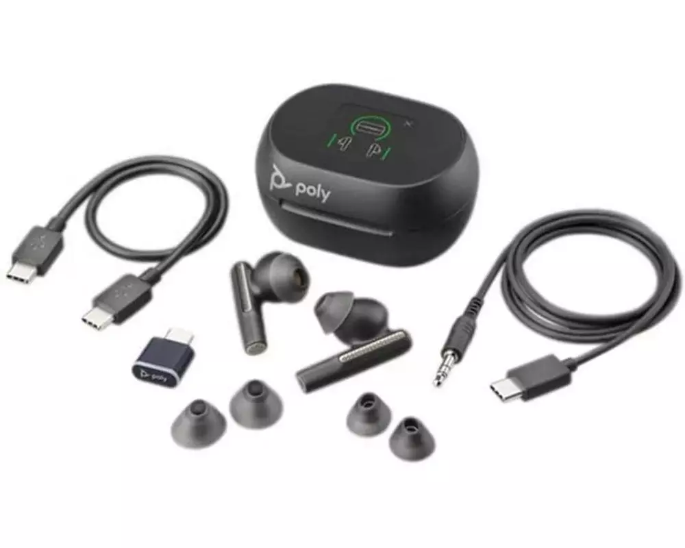 Poly Headset Voyager Free 60+ UC USB-C, Schwarz