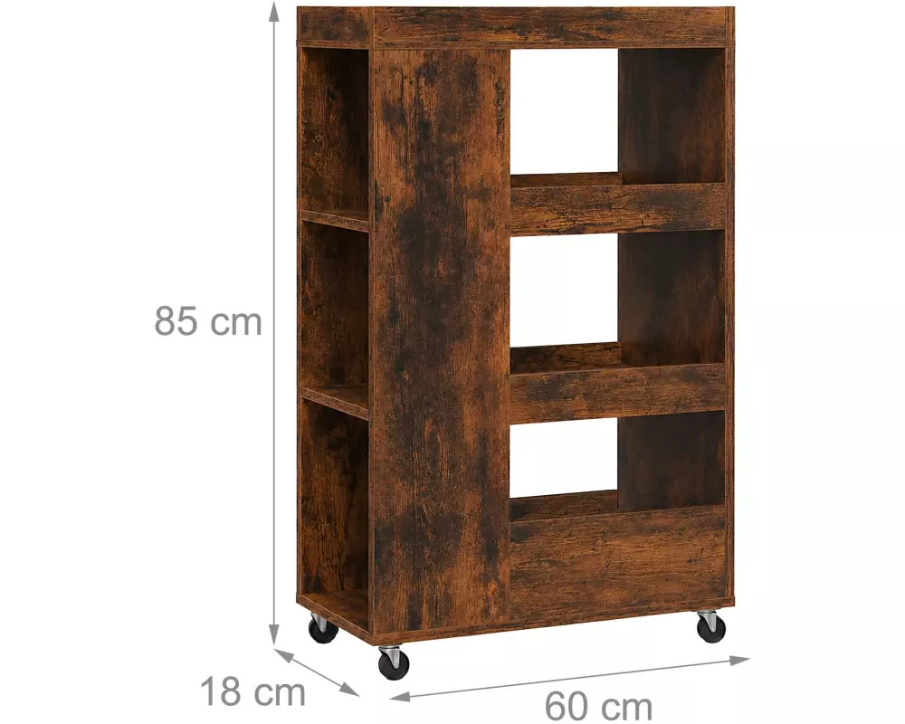 relaxdays Nischenordnungswagen 18 x 85 x 60 cm, Braun