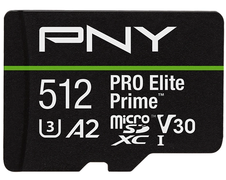 PNY PRO Elite Prime 512 GB Class 10/UHS-I (U3) V30 microSDXC