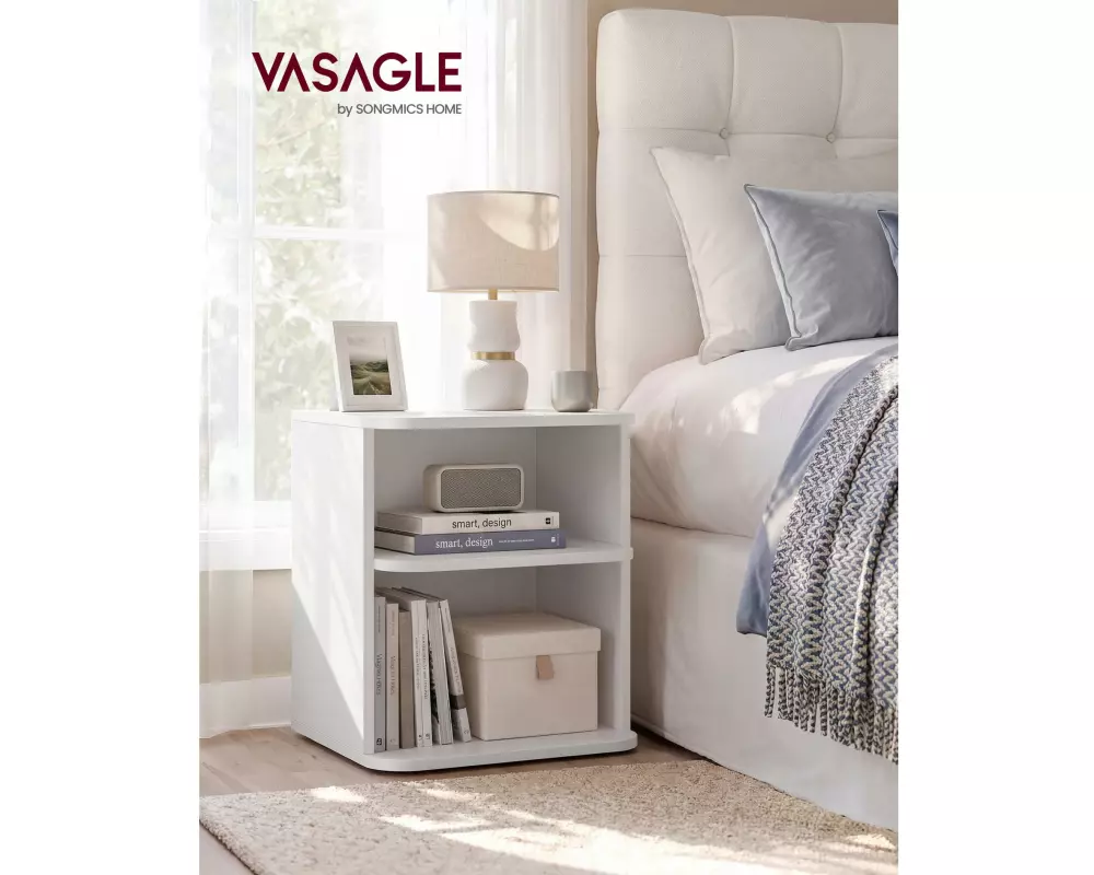 VASAGLE Nachttisch 35 x 45 cm, Weiss