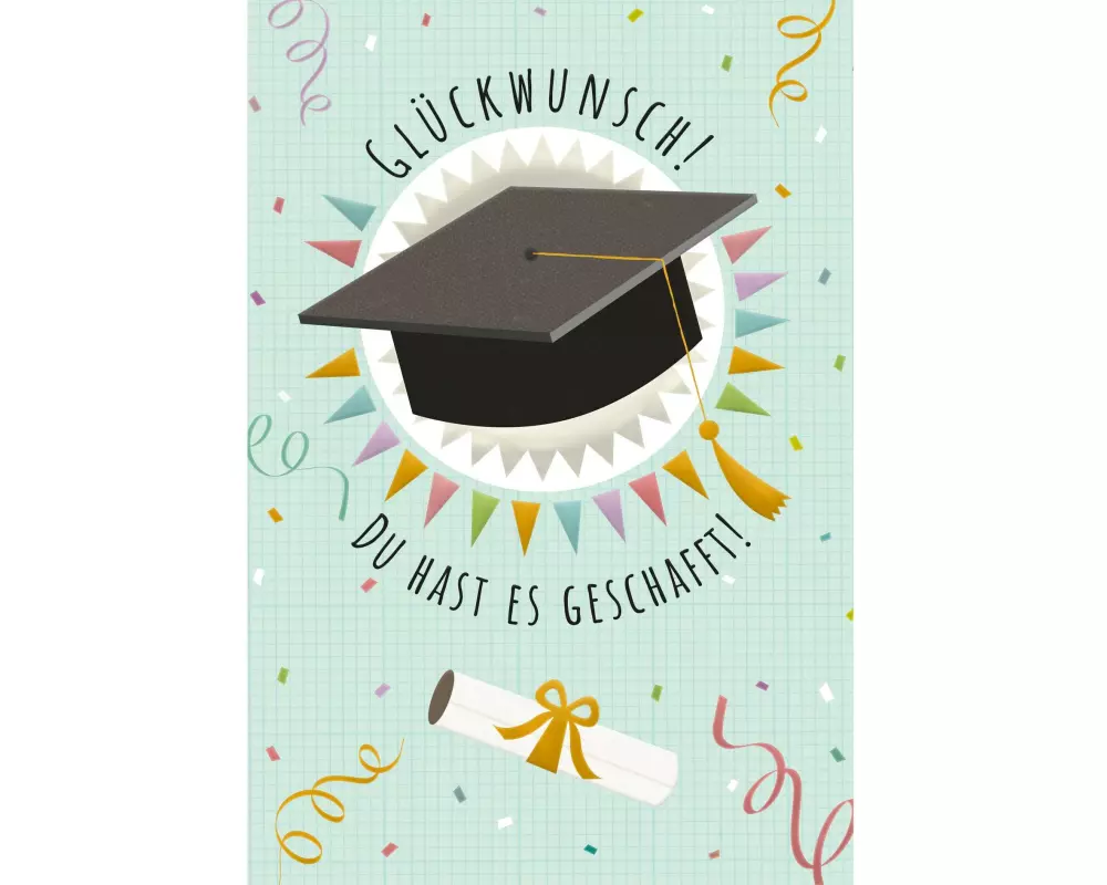 Cart Glückwunschkarte Abschluss 12 x 17 cm