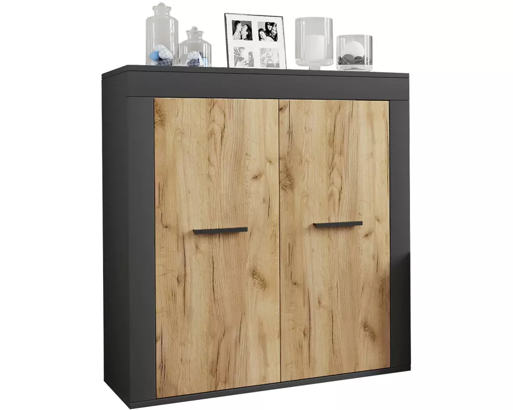 VCM Kommode Usilo 80 x 89 cm, Braun/Grau