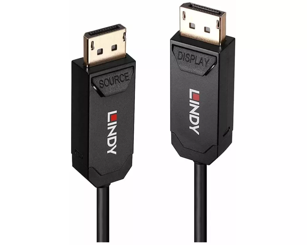 LINDY 10m Fibre Optic Hybrid DP 2.0, UHBR10, Cable