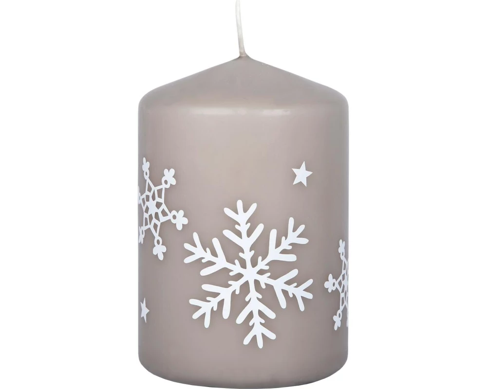 müller Kerzen Weihnachtskerze Snowflake, Taupe