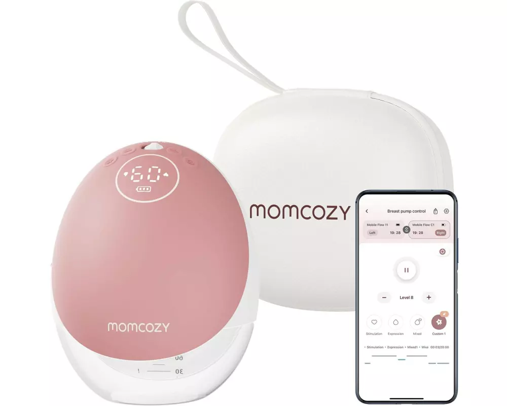 momcozy M9 Doppelte Milchpumpe rosa Elektrisch