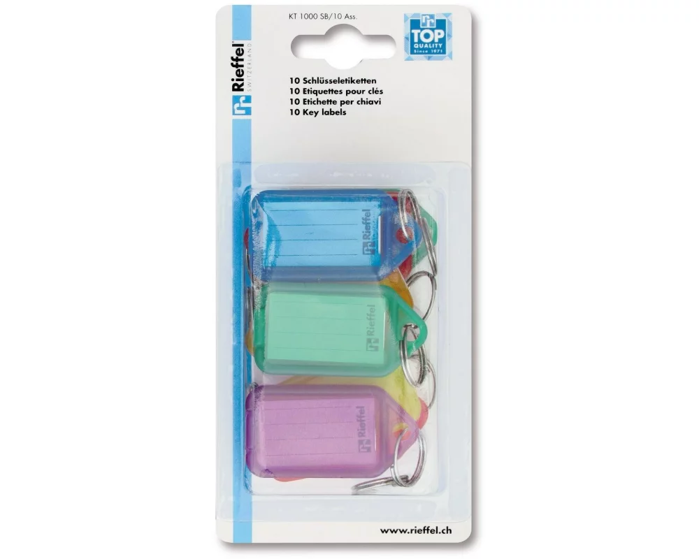 Robert Rieffel Schlüsselanhänger 3.8 x 2.2 mm, 10 Stück, Mehrfarbig