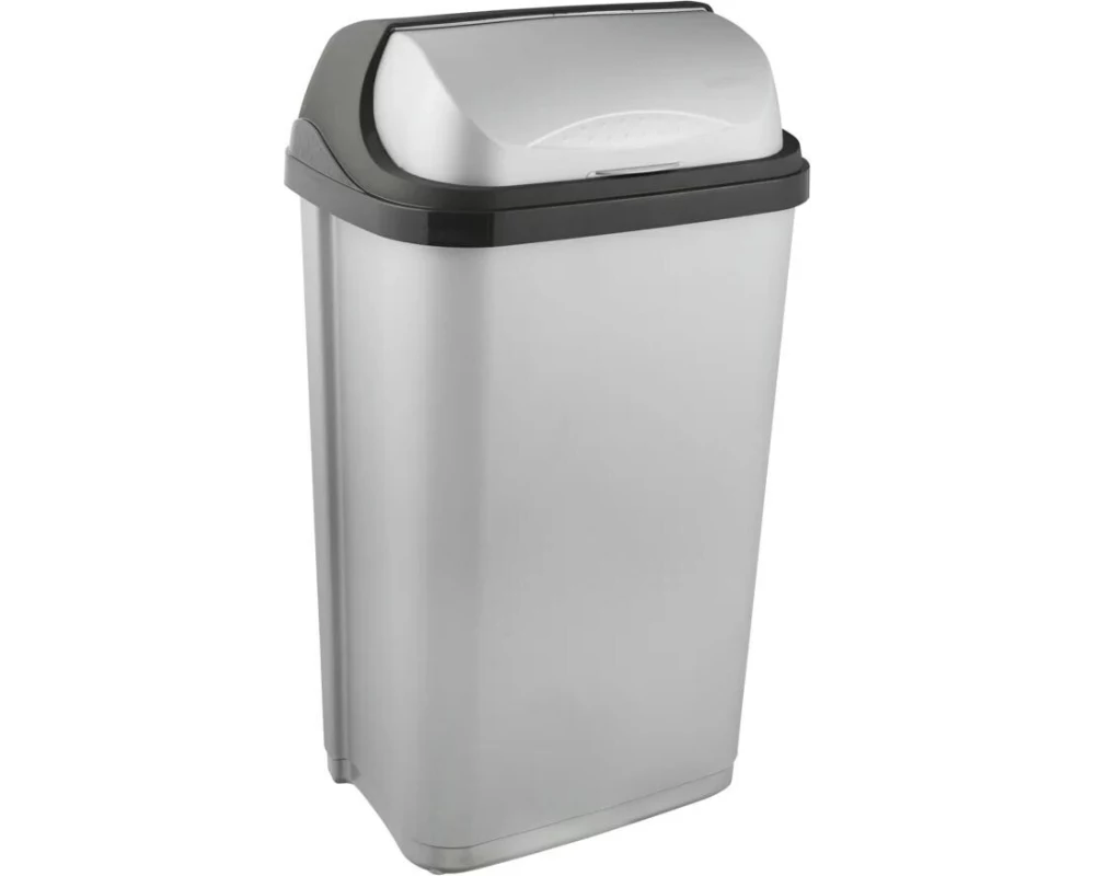 keeeper Abfalleimer Rasmus 50 l, Rolldeckel, light silver