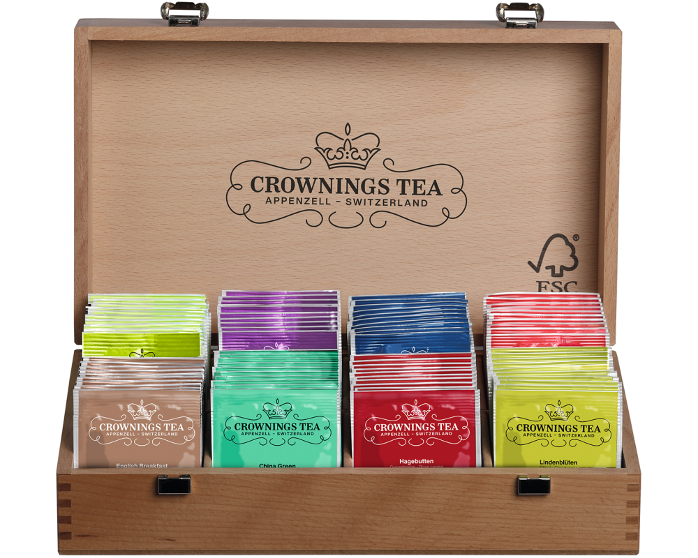 CROWNING'S Tee Holzbox 101286 gefüllt mit 8 Sorten
