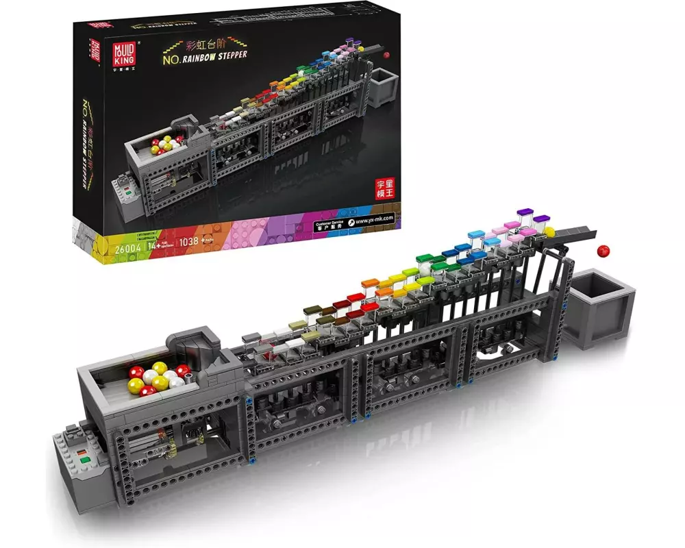 Mould King Rainbow Stepper Bunte Kugelbahn Klemmbausteine motorisiert