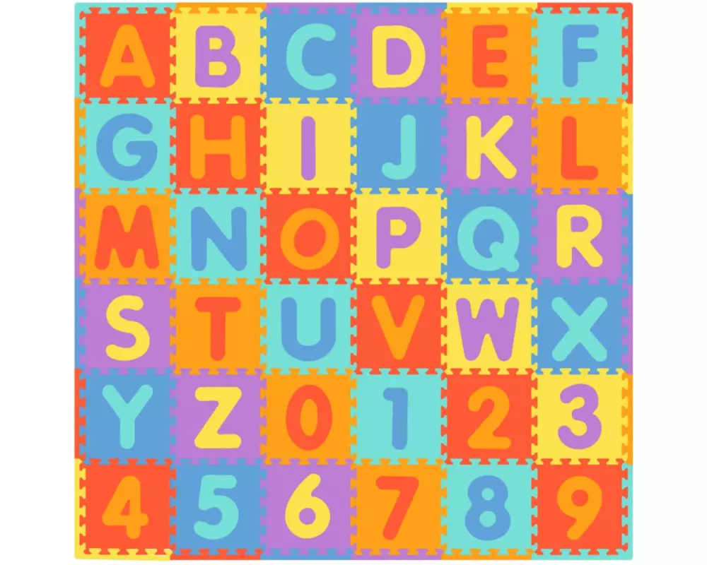 Tadu Puzzlematte Lettero, 180 x 180 x 1 cm, Mehrfarbig