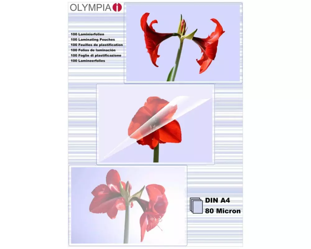 Olympia Laminierfolie A4, 80 µm, 100 Stück, Glänzend