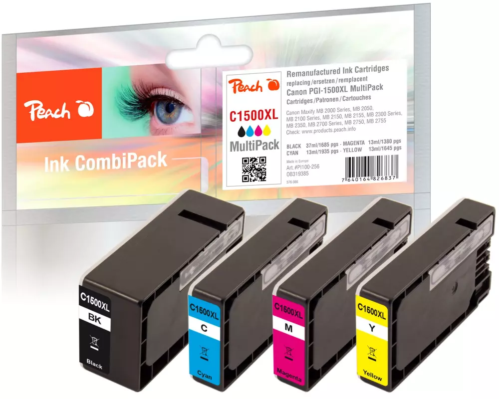 Peach Tinte Canon PGI-1500XL, Multi-Pack BL/C/M/Y