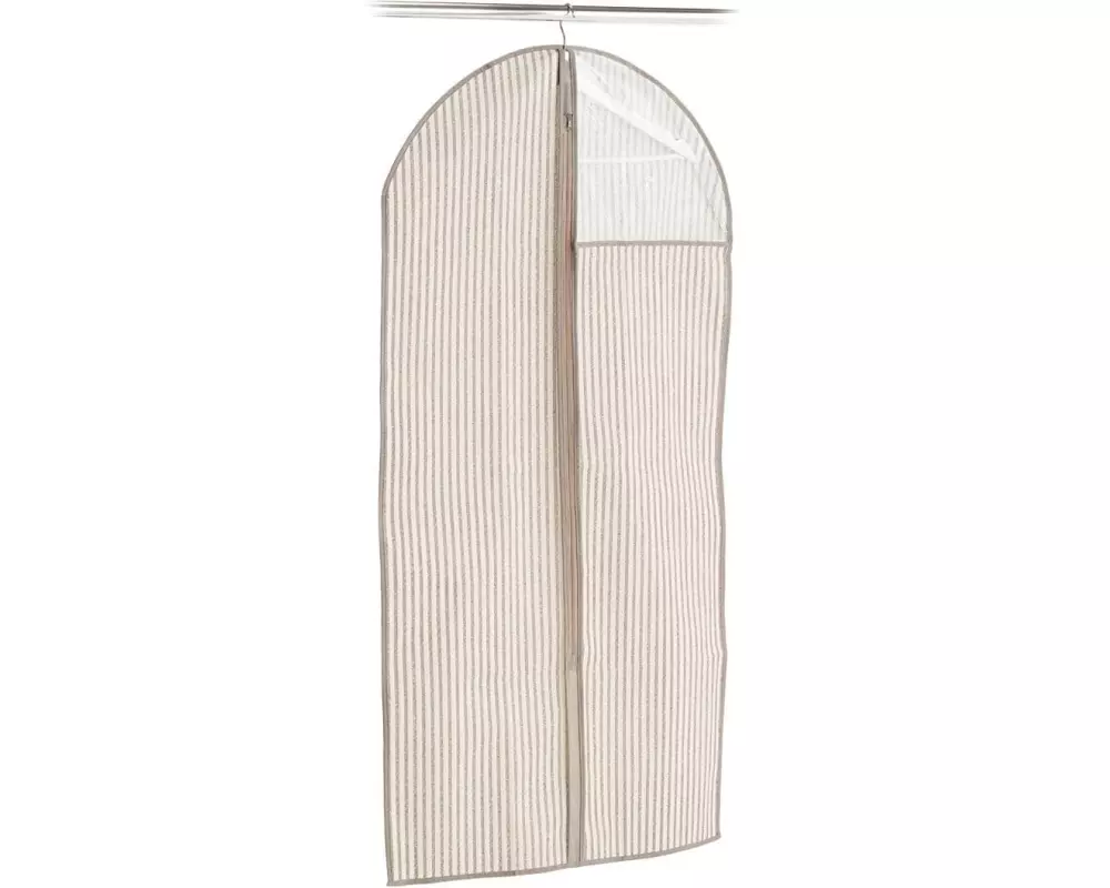 Zeller Present Kleiderschutzhülle Stripes, Vlies, 59 x 119 cm, Braun