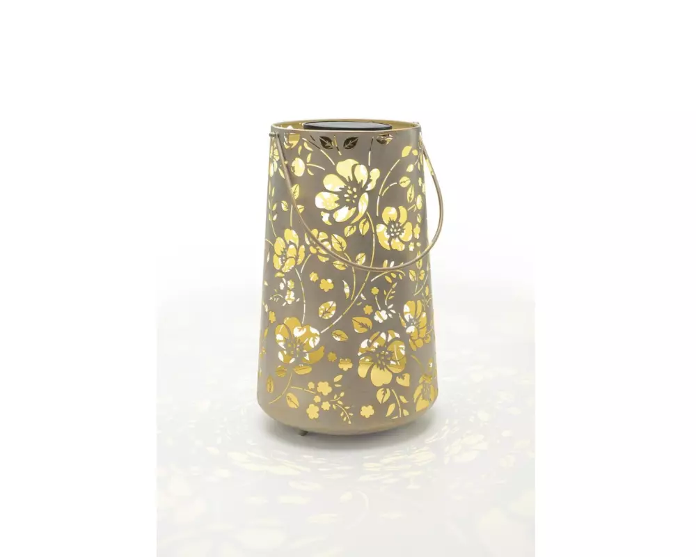 STT Laterne Solar Antic Flower, Ø 28 x 46 cm, Crème