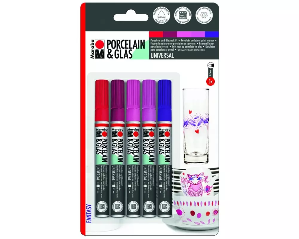 Marabu Porzellan- und Glasmarker Fantasy 5 Stück