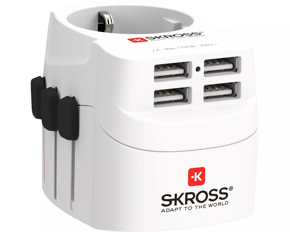 SKROSS Weltreiseadapter PRO Light 4x USB A