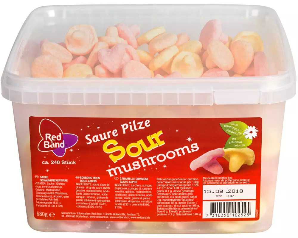 Red Band Kaubonbon Saure Pilze 680 g