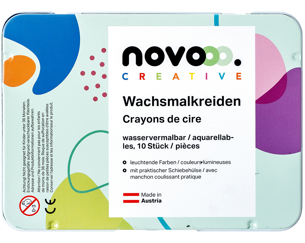 NOVOOO Wachsmalkreide 93360-0005 10 Farben