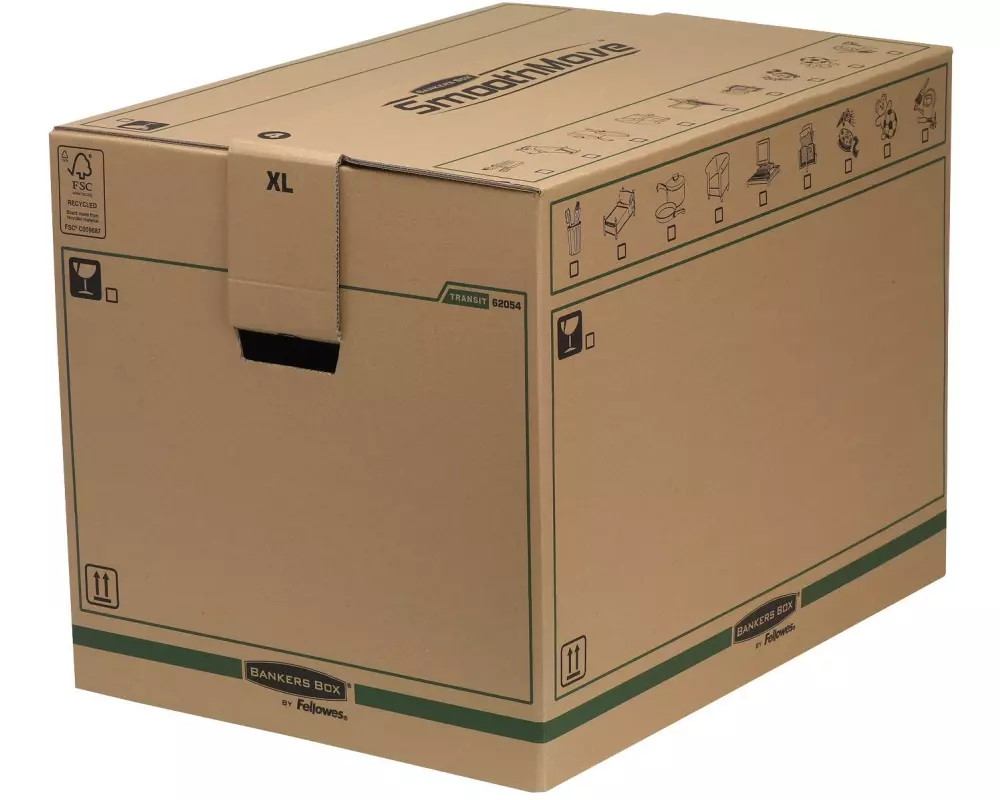 Fellowes Umzugsbox FastFold 46.3 x 48.0 x 63.2 cm, 5 Stück