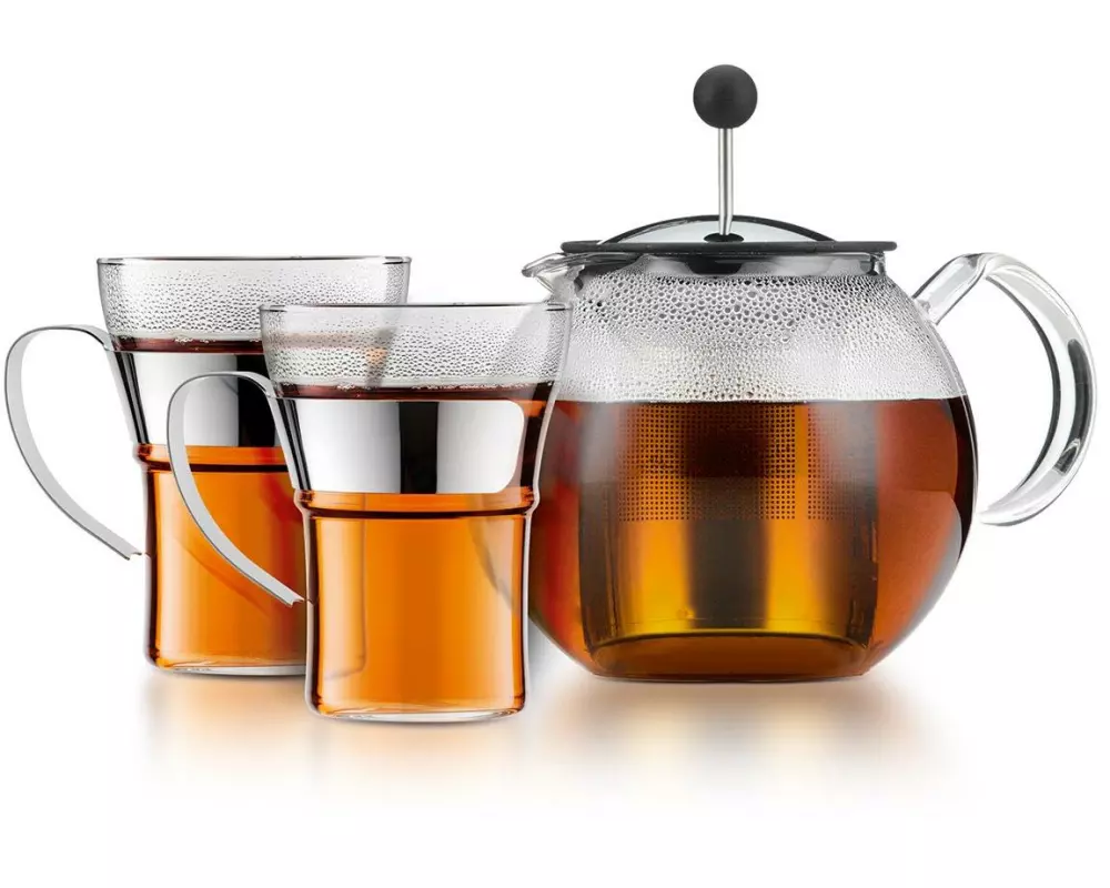 Bodum Teebereiter Set Assam Verchromt, 1 l/0.35 l