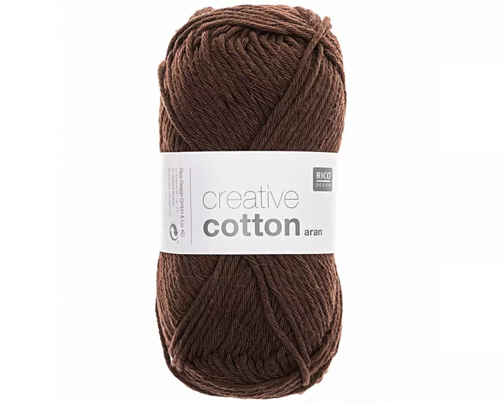 Rico Design Wolle Creative Cotton Aran 50 g Dunkelbraun