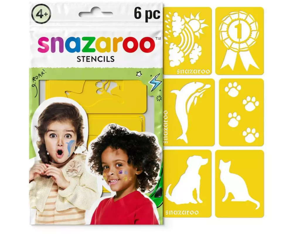 Snazaroo Zubehör Schablonen Gemischt, 6 Stück