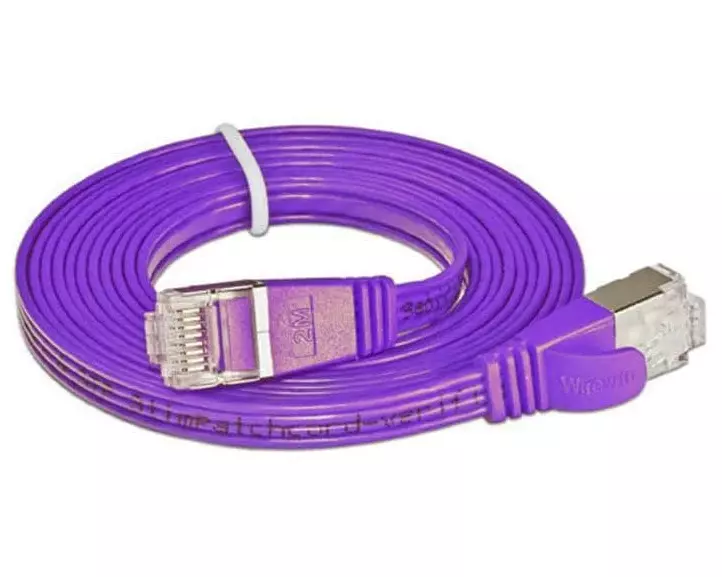 SLIM Slimpatchkabel  Cat 6, STP, 0.1 m, Violett