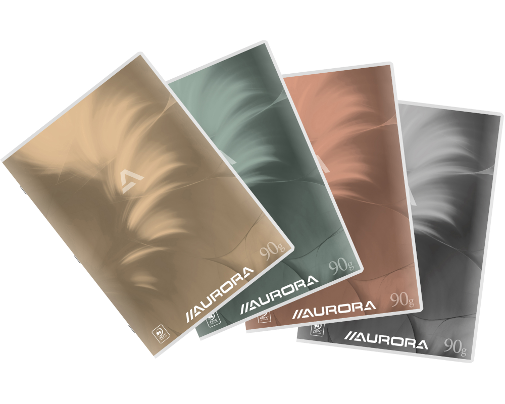 AURORA Notizbuch A4 60MQ10 kariert assortiert