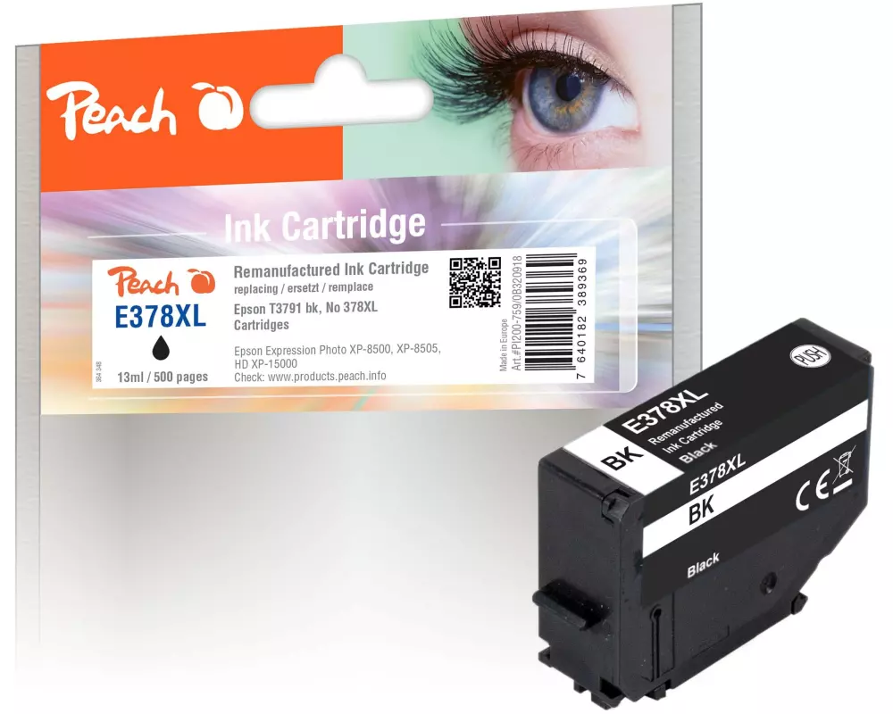 Peach Tinte Epson T3791, No 378XL Black