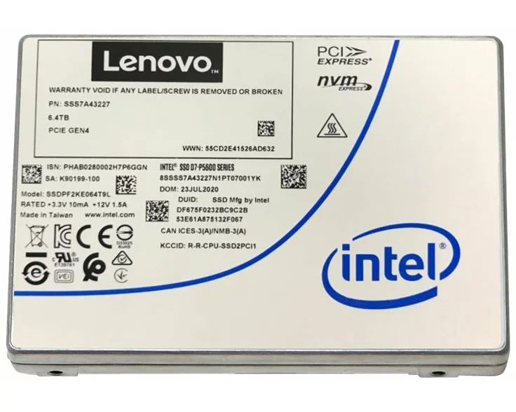 Lenovo ISG ThinkSystem 2.5inch U.2 P5620 1.6TB Mixed Use NVMe PCIe 4.0 x4 HS SSD