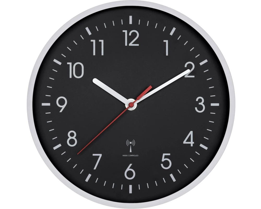 TFA Dostmann Wanduhr Schwarz/Weiss