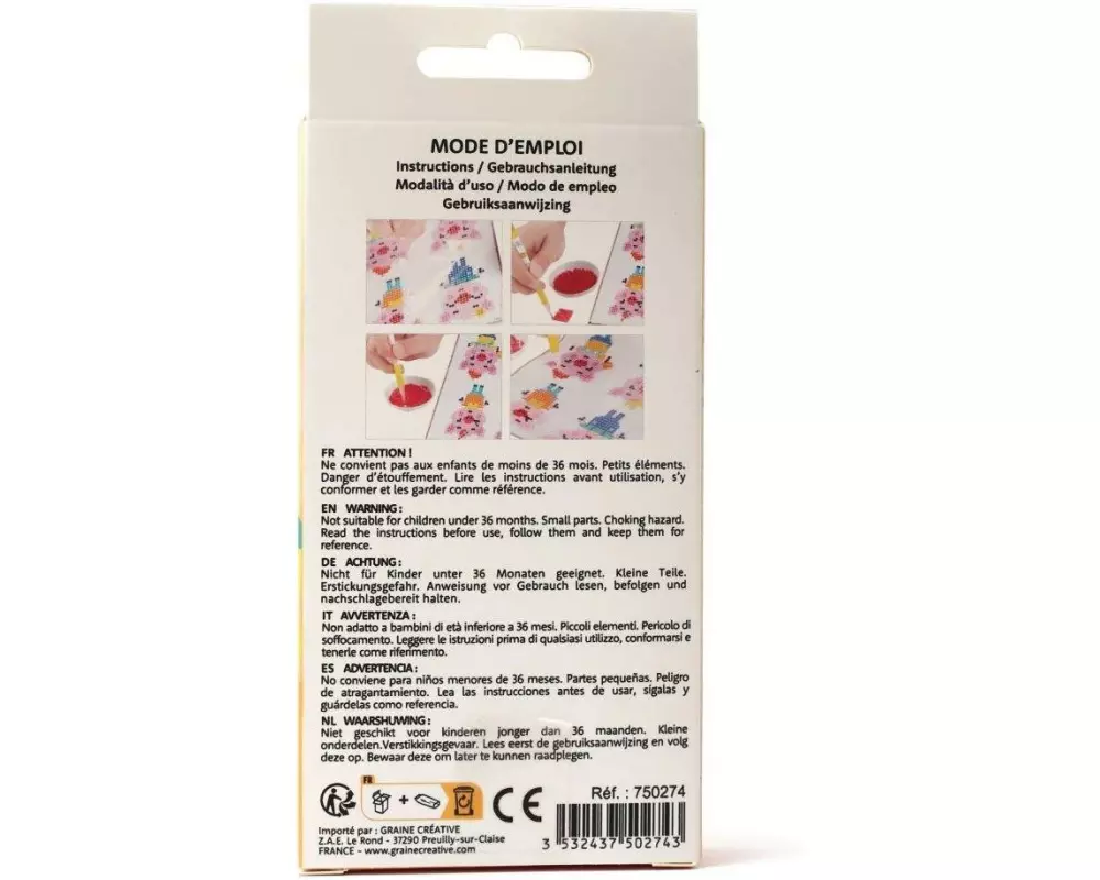 Graine Créative Bastelset Diamant-Mosaik Sticker-Set Faultier