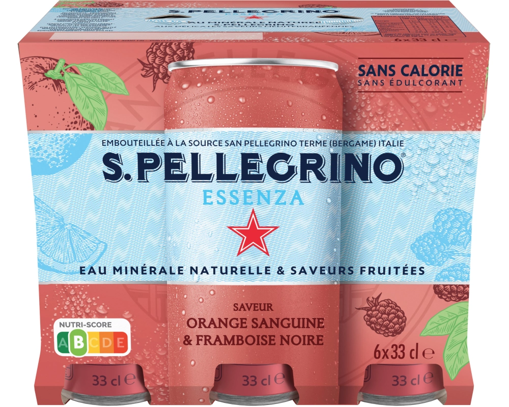 SAN PELLEGRINO Blutorange-schwarze Himbeere 12602867 Essenza 33 cl, 6 Stk.