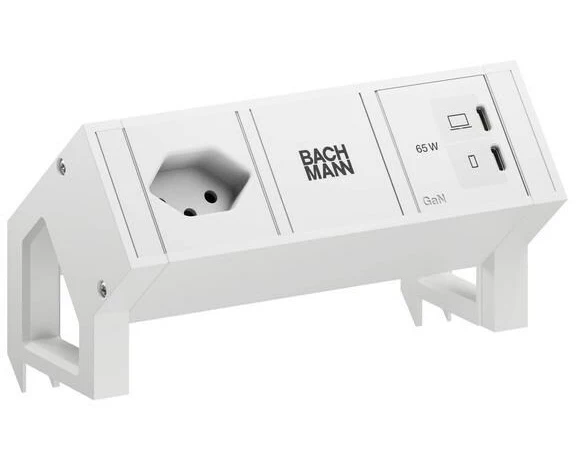 Bachmann Tischsteckdosenleiste DESK2 1xT13 1xUSB C/C 65W 0.2m RAL9010