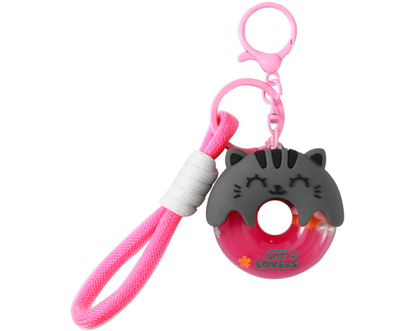 I-TOTAL Schlüsselanhänger Donut XL3067 Grey Cat