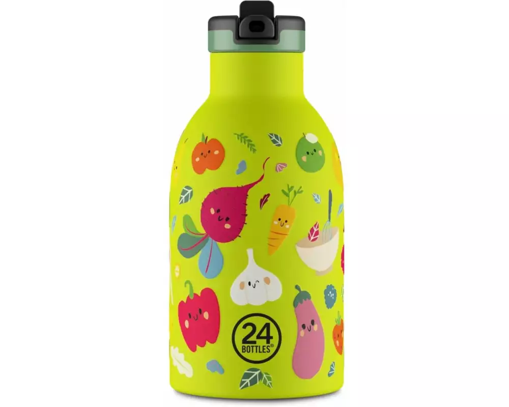 24Bottles Thermosflasche Veggie Friends, 330 ml, Limettengrün