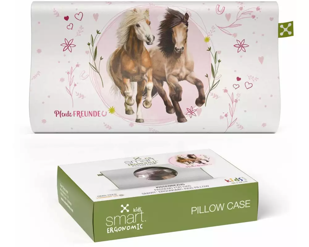 Smartsleep Kinder Kopfkissenbezug Ergonomic Pferde 50 x 32 cm