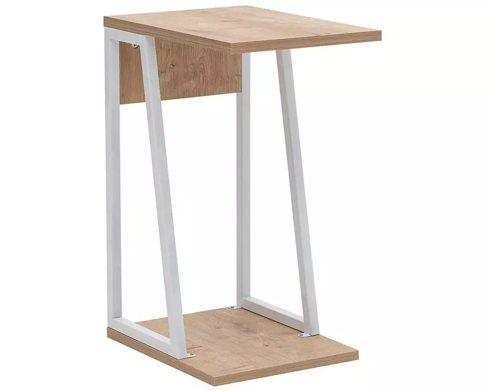 Woody Fashion Beistelltisch Lissa 30 x 56.8 cm, Nature/Weiss