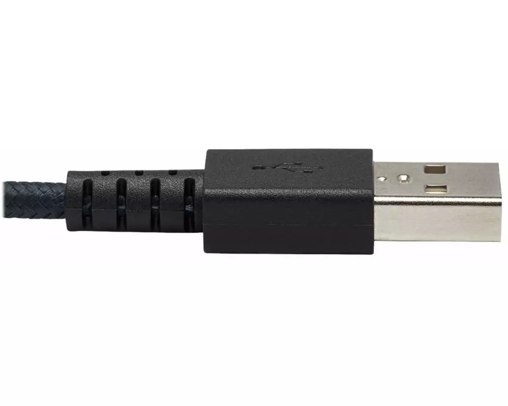 EATON TRIPPLITE Heavy-Duty USB-A to USB Micro-B Cable - M/M, USB 2.0, UHMWPE, and Aramid Fibers, Gray, 10ft. 3.05m