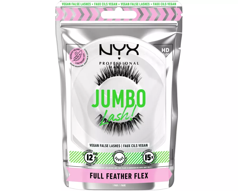 NYX Professional Makeup Jumbo Lash künstliche Wimpern 7 Full Feather Flex Schwarz