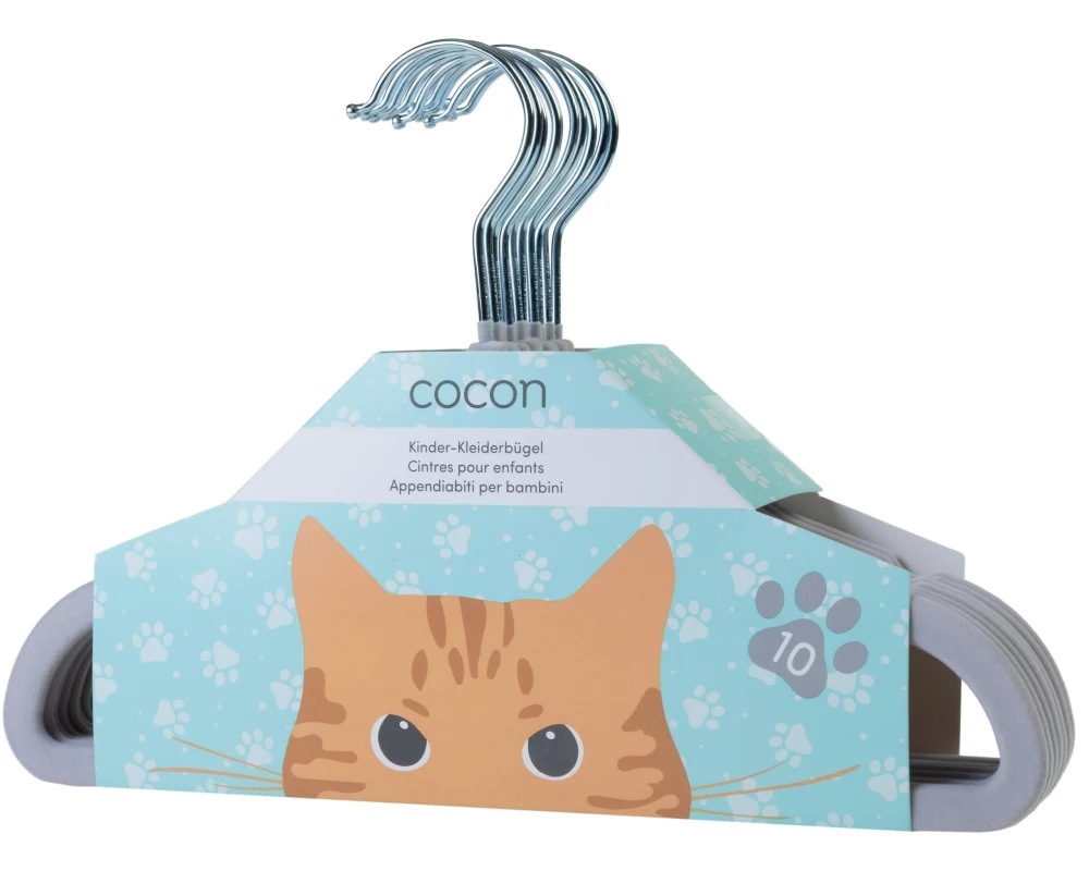 COCON Kinderkleiderbügel 10 Stück, Hellgrau